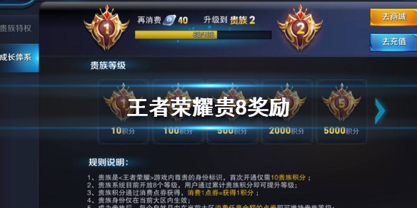 王者荣耀贵8奖励是什么