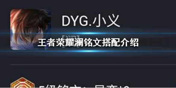 王者荣耀DYG小义澜铭文搭配一览