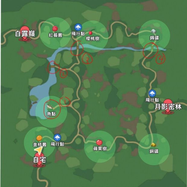 小森生活朝晖森林资源分布坐标一览