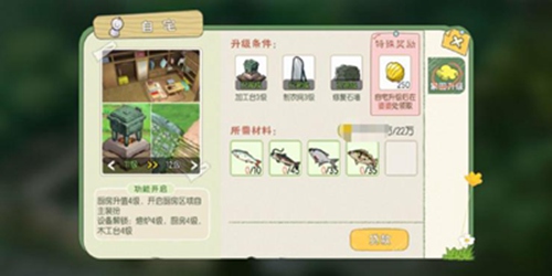 小森生活全等级房屋升级要求及材料一览