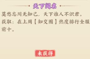 忘川风华录天下闻名称号获取方法一览