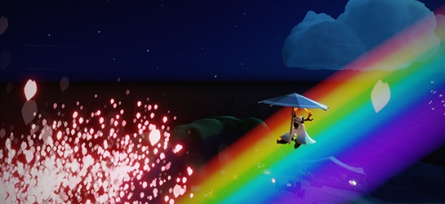 光遇站在彩虹上面的方法