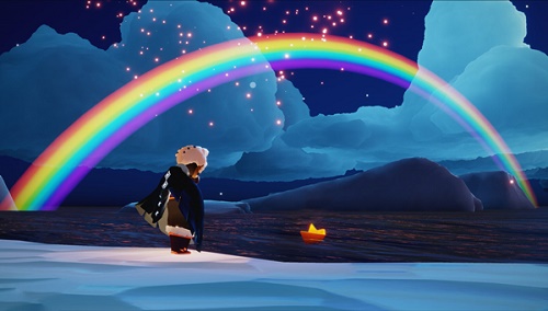 光遇站在彩虹上面的方法