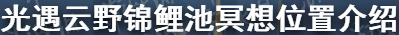 光遇云野锦鲤池冥想位置介绍