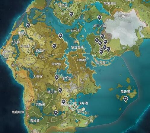 原神夜泊石采集点汇总