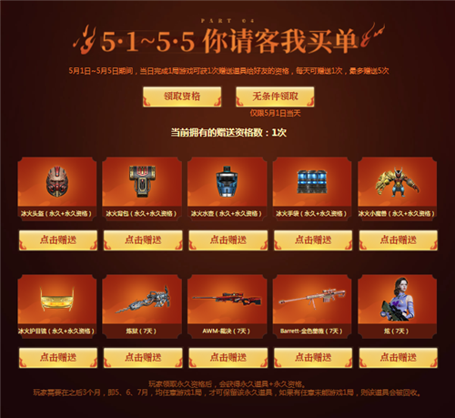 CF2021五一节活动奖励是什么