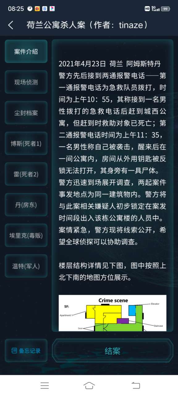 犯罪大师荷兰公寓杀人案件完整版答案汇总 个人猜测温特是凶手,正确