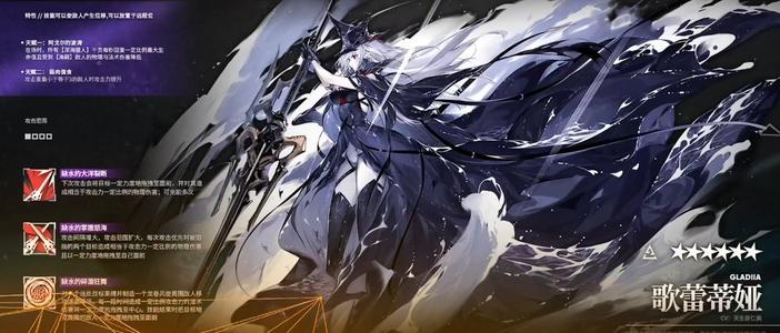明日方舟六星干员歌蕾蒂娅技能数据介绍