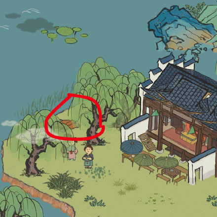 江南百景图钱塘春行月老祠宝箱在哪里？钱塘春行月老祠宝箱位置坐标图解[多图]图片3