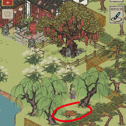 江南百景图钱塘春行月老祠宝箱在哪里？钱塘春行月老祠宝箱位置坐标图解[多图]图片5