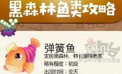 摩尔庄园手游黑森林钓鱼位置大全