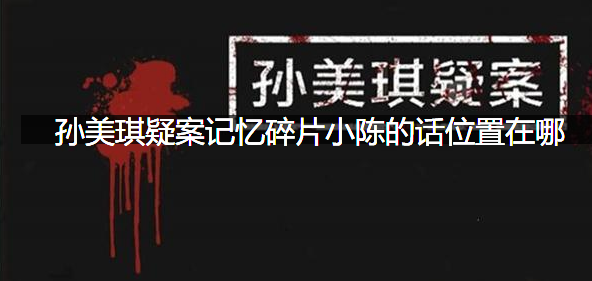孙美琪疑案记忆碎片小陈的话位置在哪