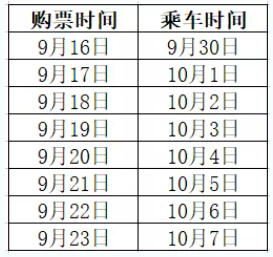 2021国庆火车票什么时候放票