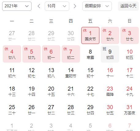 国庆节基金股票休市几天？