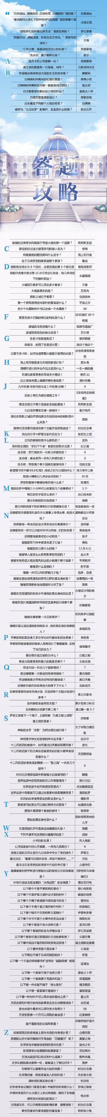 奇迹暖暖奇迹大陆知识问答答案是什么