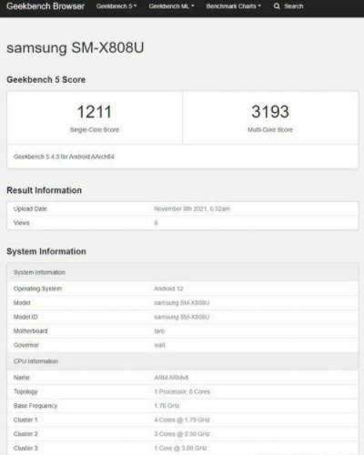 三星TabS8+跑分是多少