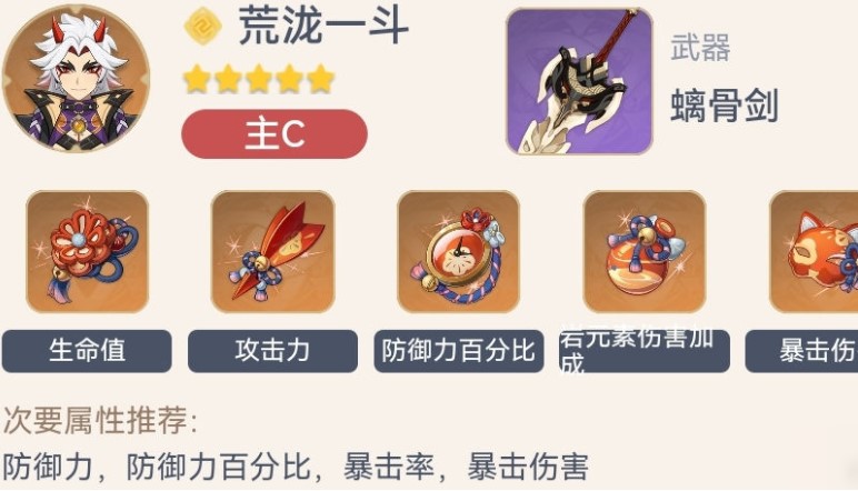 中期(没有开启稻妻)配装推荐