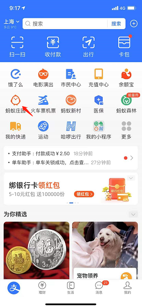 蚂蚁庄园圆蛋装怎么领取？