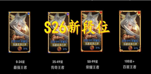 王者荣耀S26新增段位介绍一览