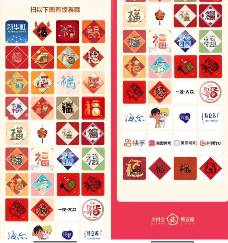 支付宝特殊福字图片大全2022