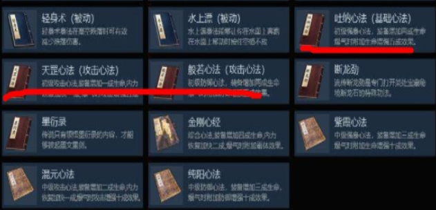 武侠乂中的各种心法有什么都用