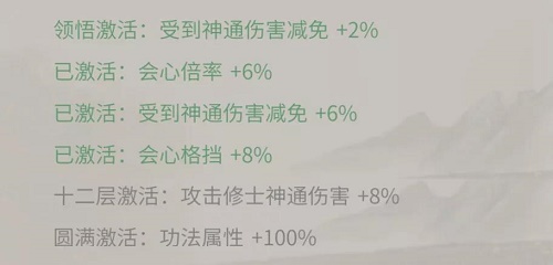 一念逍遥二十二阶功法属性效果一览