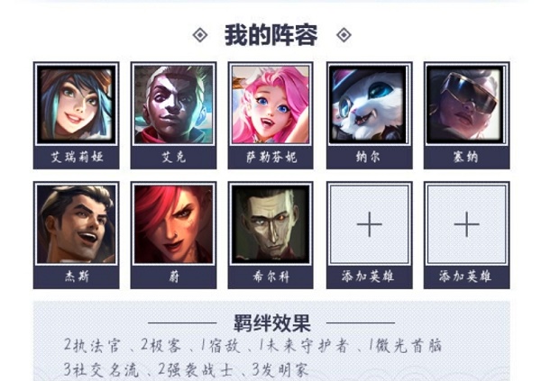 金铲铲之战社交名流发明家刀妹阵容怎么搭配？