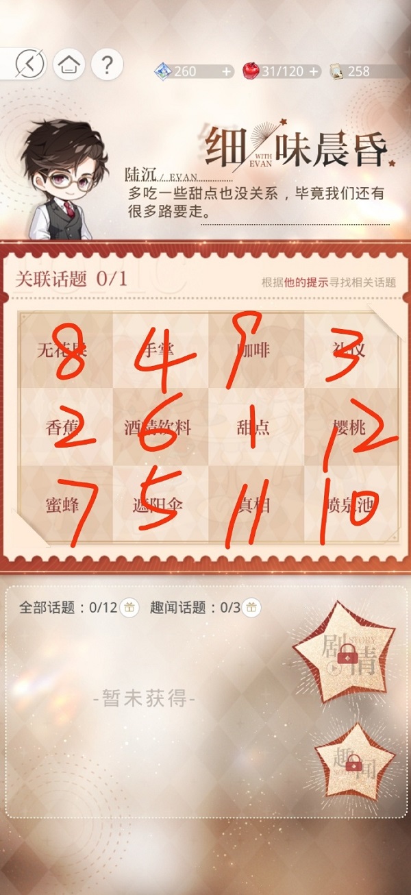 光与夜之恋永恒盛会细味晨昏话题3怎么过？