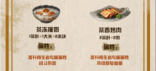 明日之后茶叶食谱配方一览2022