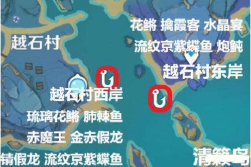 原神钓鱼地点分布图位置大全2022最新
