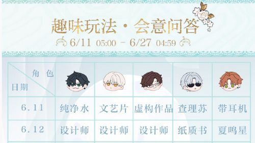 光与夜之恋会意问答6月21日第十一天答案是什么