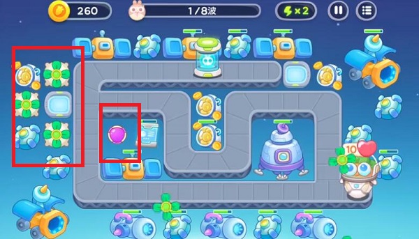 保卫萝卜4太空穿越第八关怎么过