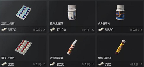 暗区突围有哪些药品