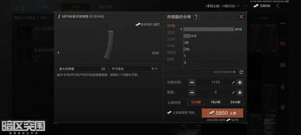 暗区突围市场上架数量限制是多少