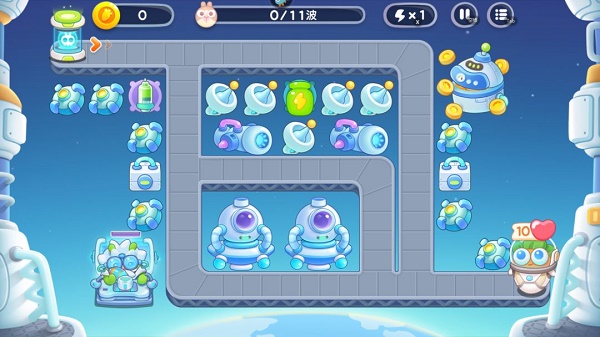 保卫萝卜4太空穿越第45关怎么过