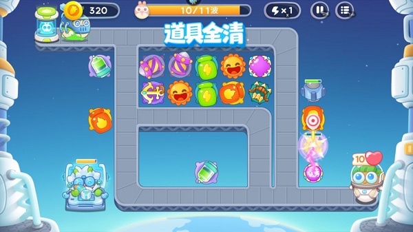 保卫萝卜4太空穿越第45关通关攻略