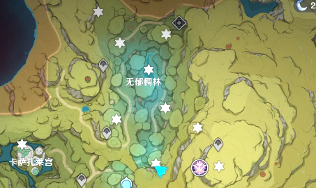 原神3.0版本无郁稠林草神瞳位置