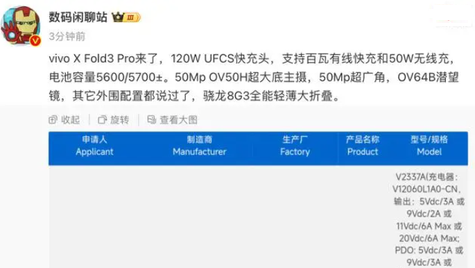 vivoxfold3pro最新消息