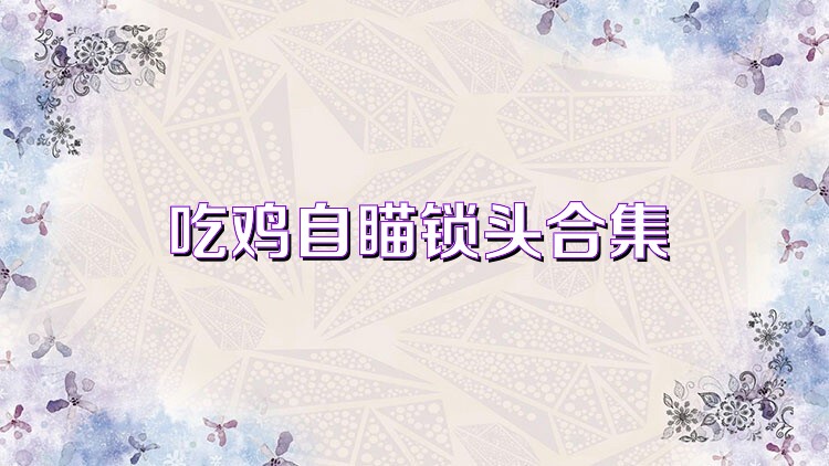 吃鸡自瞄锁头合集