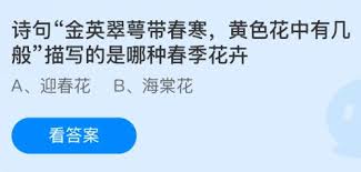 诗句金英翠萼带春寒黄色花描写的是哪种春季花卉