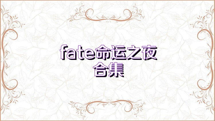 fate命运之夜合集