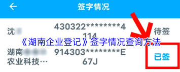 湖南企业登记app如何查看签字情况