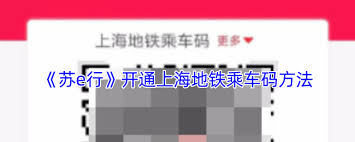 如何开通苏e行上海地铁乘车码