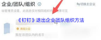 如何从钉钉退出企业团队