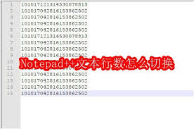 Notepad如何切换文本行数