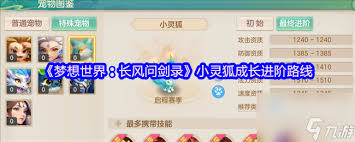 梦想世界长风问剑录小灵狐如何进阶