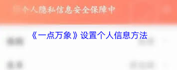 一点万象如何填写个人信息
