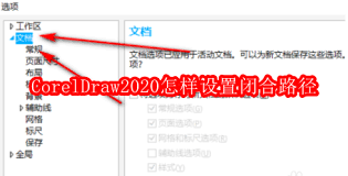 CorelDraw2020如何设置闭合路径