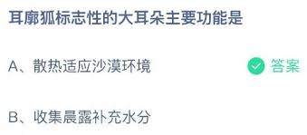 耳廓狐标志性的大耳朵有什么主要功能
