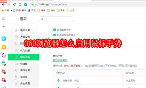 如何在360浏览器中启用鼠标手势